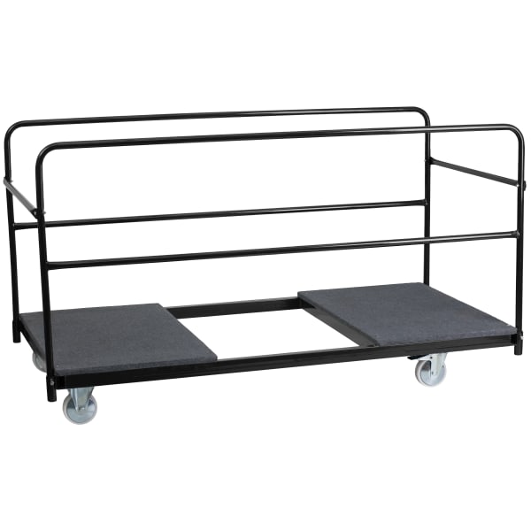 Flash Furniture Folding Table Carpeted Platform Dolly for Round Tables, 40-1/2inH x 74-1/2inW x 36inD, Black