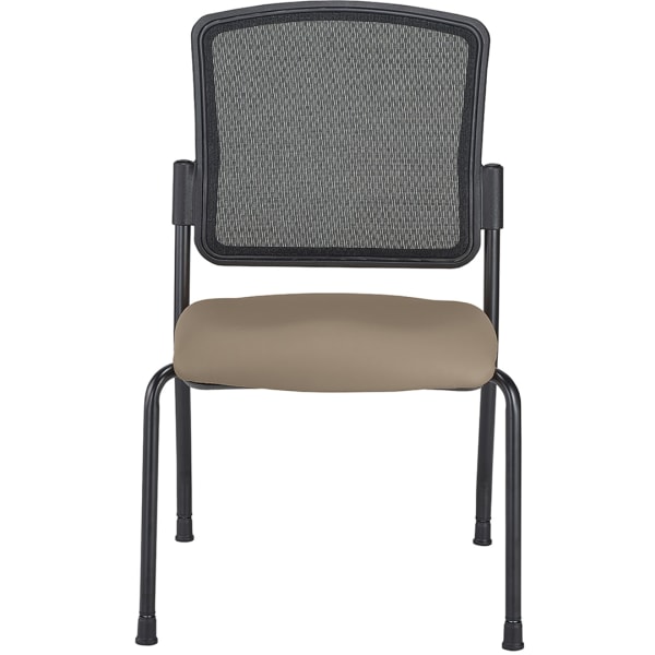 WorkPro Spectrum Series Mesh/Vinyl Stacking Guest Chair with Antimicrobial Protection, Armless, Beige, Set Of 2 Chairs, BIFMA Compliant
