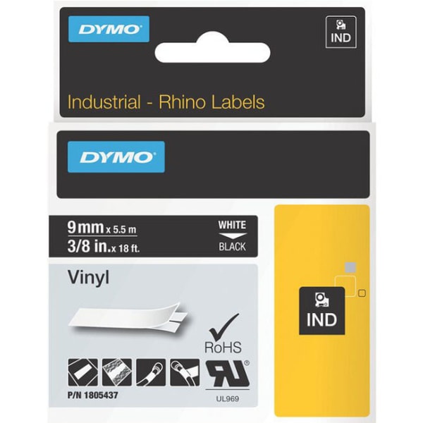 DYMO White on Black Color Coded Label, LJ7444