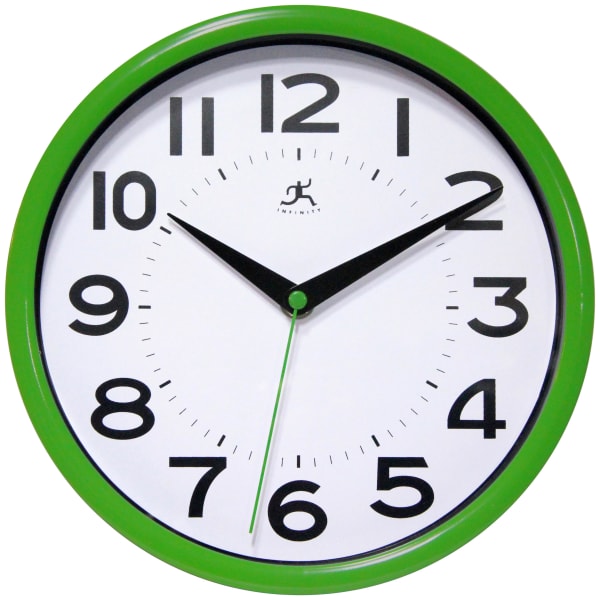Infinity Instruments Metro Round Wall Clock, 9in, Green