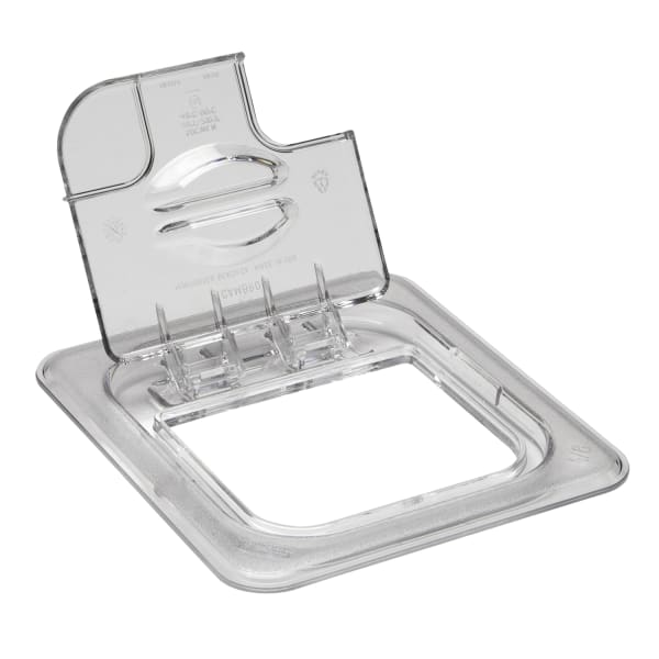 Cambro Camwear GN 1/6 Notched FlipLids, Clear, Set Of 6 Lids