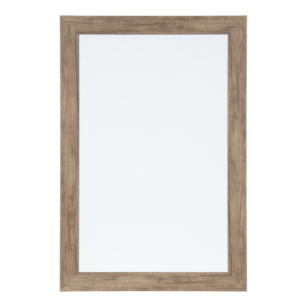 DesignOvations Beatrice Magnetic Framed Dry-Erase Board, Melamine, 18in x 27in, White, Brown Plastic Frame