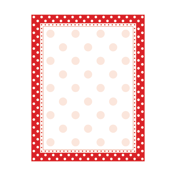 Barker Creek Computer Paper, 8 1/2in x 11in, Red-And-White Dot, Pack Of 50 Sheets