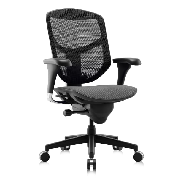 WorkPro Quantum 9000 Series Ergonomic Mesh/Premium Fabric Mid-Back Office Chair, Black/Gray, BIFMA Compliant