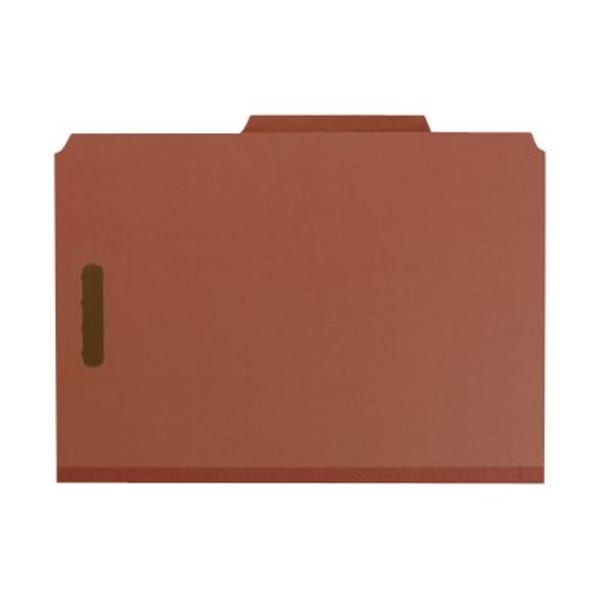 Smead Pressboard Colored Classification Folders, 3in Expansion, Legal Size, Red, Box Of 10 Folders