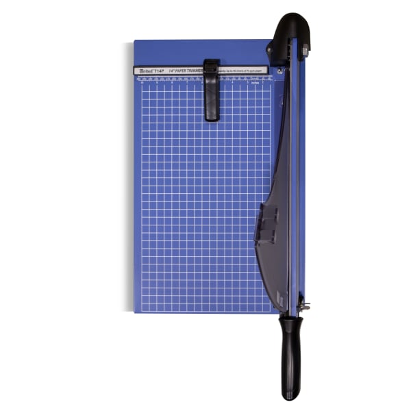 United Professional Guillotine Paper Trimmer, T14P, 14in, Blue