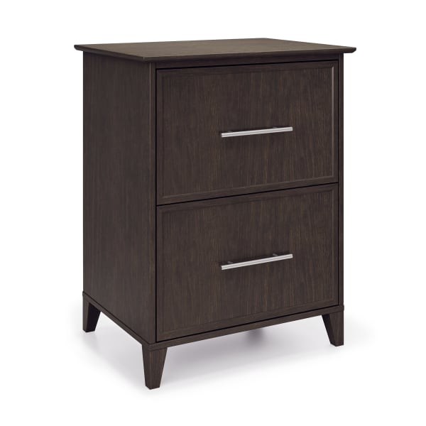 Realspace Koru 23-1/2inW x 17-1/2inD Lateral 2-Drawer File Cabinet, Espresso Oak, BIFMA Compliant