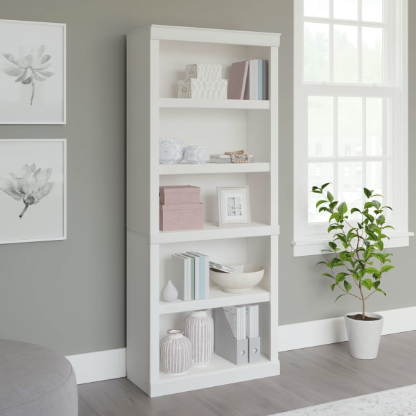 Realspace 72inH 5-Shelf Bookcase, Arctic White