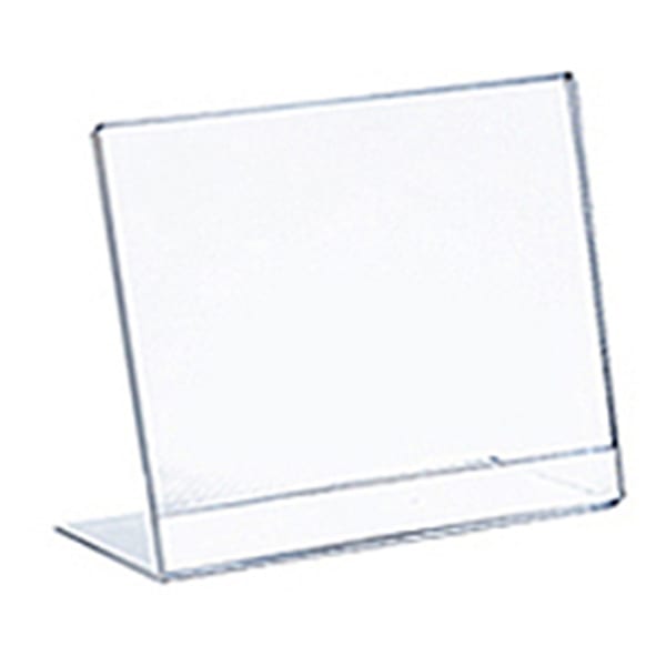 Azar Displays L-Shaped Acrylic Sign Holders, 3-1/2in x 3-1/2in, Clear, Pack Of 10 Holders