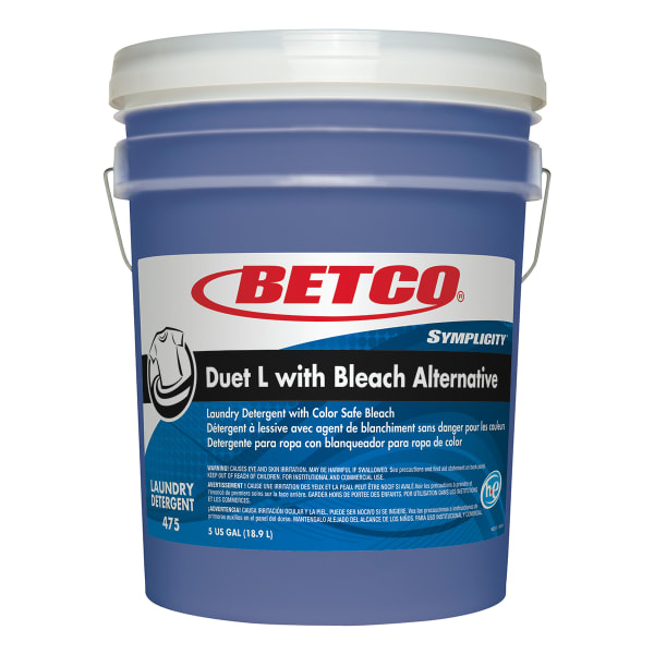Betco Symplicity Duet L Detergent With Bleach Alternative, 5 Gallon Container
