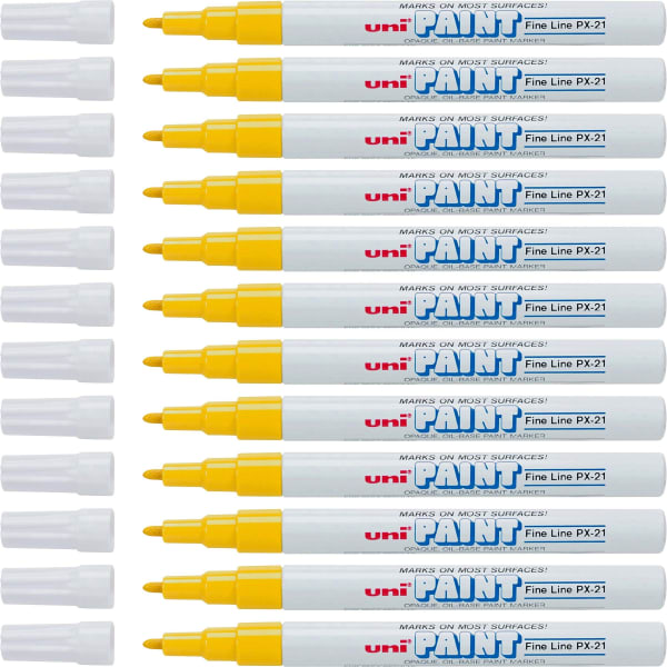 Fine Marker Point - Yellow Oil Based Ink - 1 Dozen