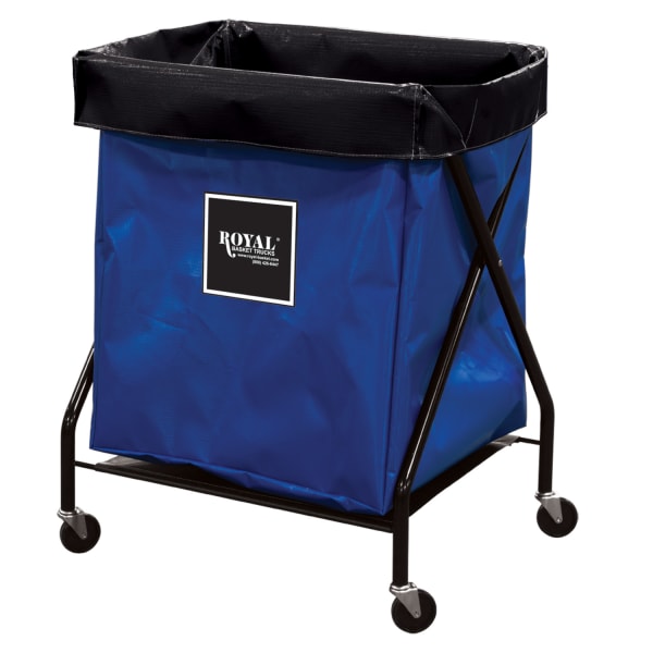 Royal Basket Trucks 6 BU X-Frame Hamper Cart, 35in x 24in, Blue