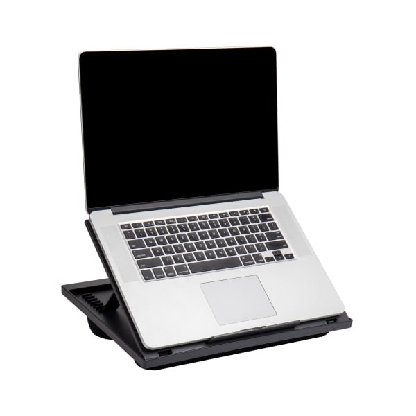 Mind Reader Portable Laptop Desk with Handle and Built-in Cushions, 7-3/1inH x 11inW x 14-3/4inL, Black