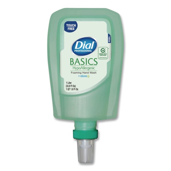 Dial Professional Basics Hypoallergenic Foaming Hand Wash Refill for FIT Touch Free Dispenser, Honeysuckle Scent, 1 L