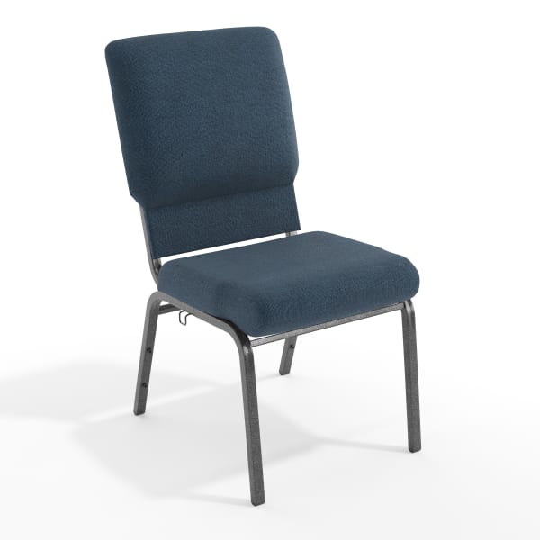 Flash Furniture Advantage Church Chair, Navy/Silver Vein
