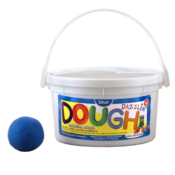 Hygloss Dazzlin Dough, 3 Lb Tub, Blue, Pack Of 3 Tubs