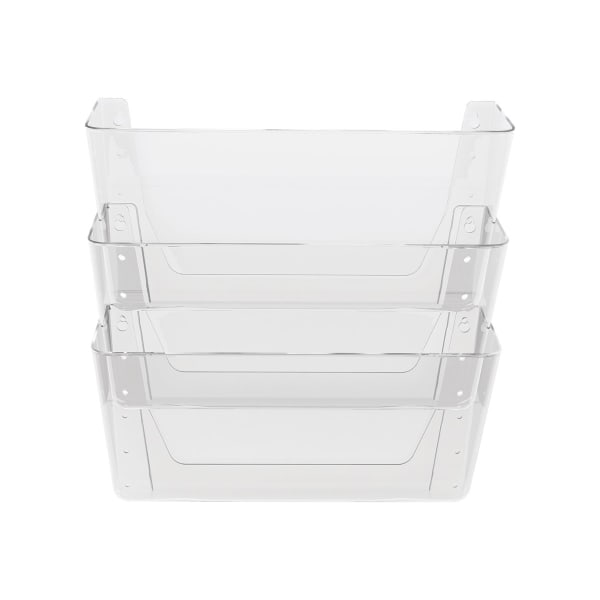 Deflecto Stackable Wall Pocket File, 3 Pack, Clear
