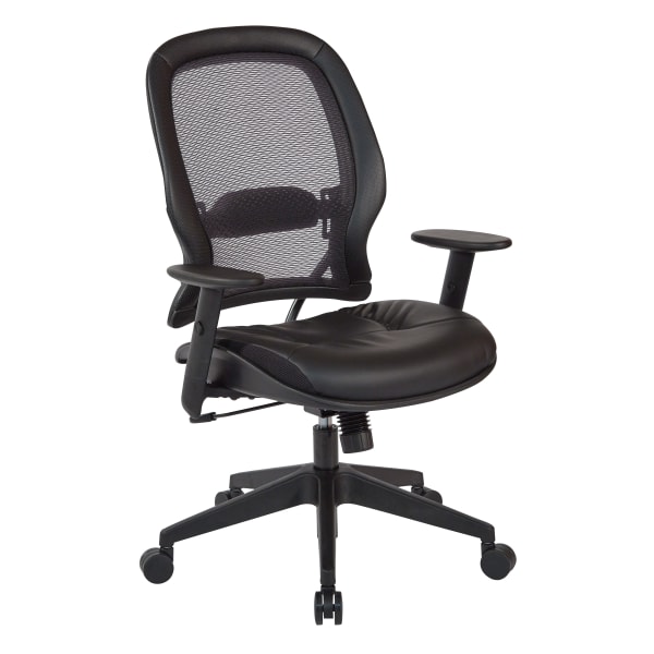 Office Star Bonded Leather High-Back Executive Chair, Black