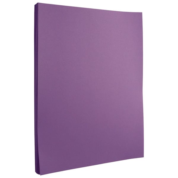 JAM Paper Color Paper, Violet, Letter (8.5in x 11in), 50 Sheets Per Pack, 24 Lb, 30% Recycled