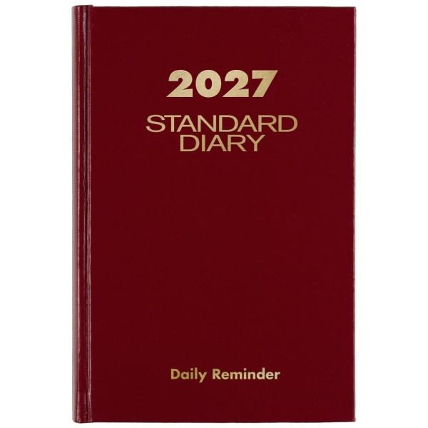 AT-A-GLANCE Standard Diary 2027 Daily Reminder, Red, Small, 5in x 7 1/2in