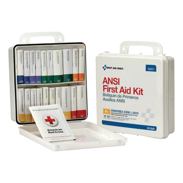 First Aid Only 50-Person First Aid Kit, 10inH x 10inW x 3inD, White