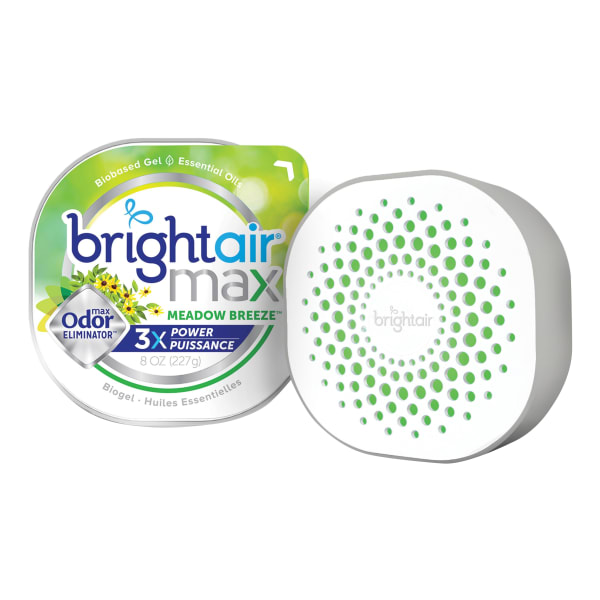 Bright Air Max Scented Gel Odor Eliminator - Gel - 8 oz - Meadow Breeze - Odor Neutralizer, Phthalate-free, Paraben-free, BHT Free, Bio-based, Formaldehyde-free, NPE-free - 1 Each
