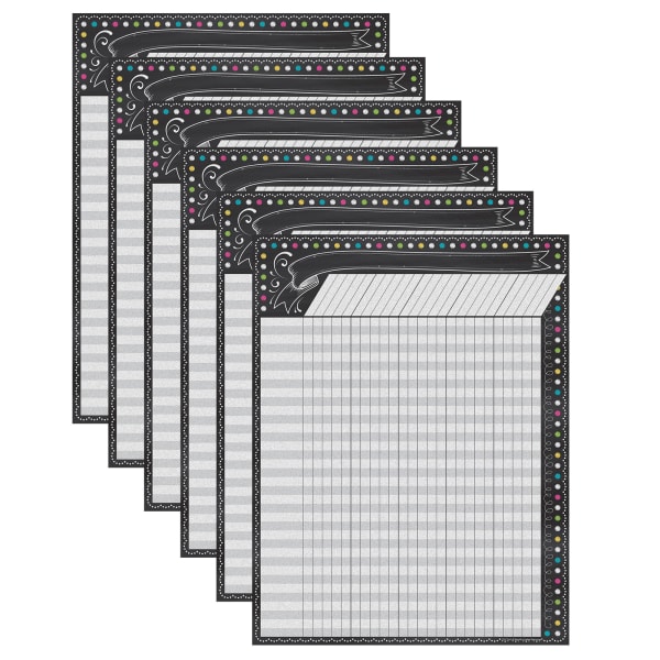 Teacher Created Resources Incentive Chart, Chalkboard Brights, Pack Of 6