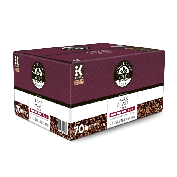 Executive Suite Coffee Single-Serve Coffee K-Cup Pods, Dark Roast, Carton Of 70