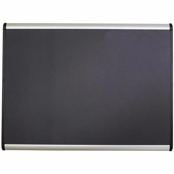 Quartet Prestige Plus Magnetic Fabric Bulletin Board, 36in x 24in, Aluminum Frame With Silver Finish