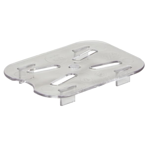Cambro Camwear GN 1/8 Drain Shelves, 9/16inH x 3-1/16inW x 4-3/16inD, Clear, Pack Of 6 Shelves