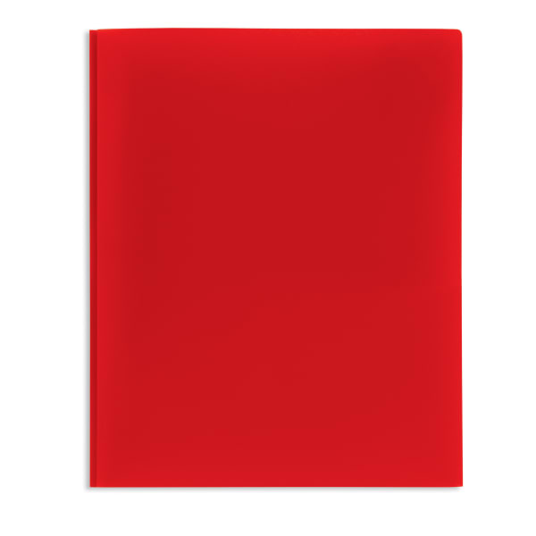 Office Depot Brand 2-Pocket School-Grade Poly Folder with Prongs, Letter Size, Red
