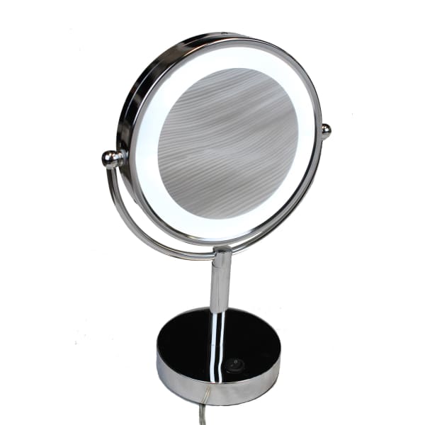 Hospitality Source Corded LED Makeup Mirror Vanities, Chrome, 15-1/2inH x 8-1/2inW x 6inD, Set Of 4 Vanities