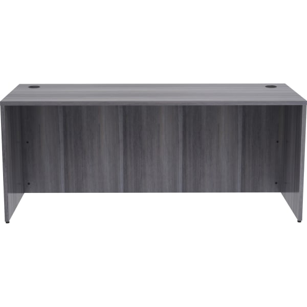 Lorell Essentials 72inW Computer Desk, Weathered Charcoal