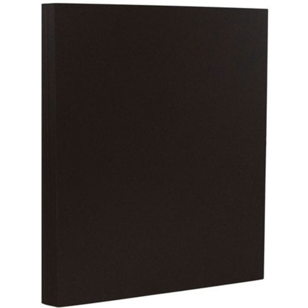 JAM Paper Card Stock, Smooth Black Midnight, Letter (8.5in x 11in), 80 Lb, Pack Of 50