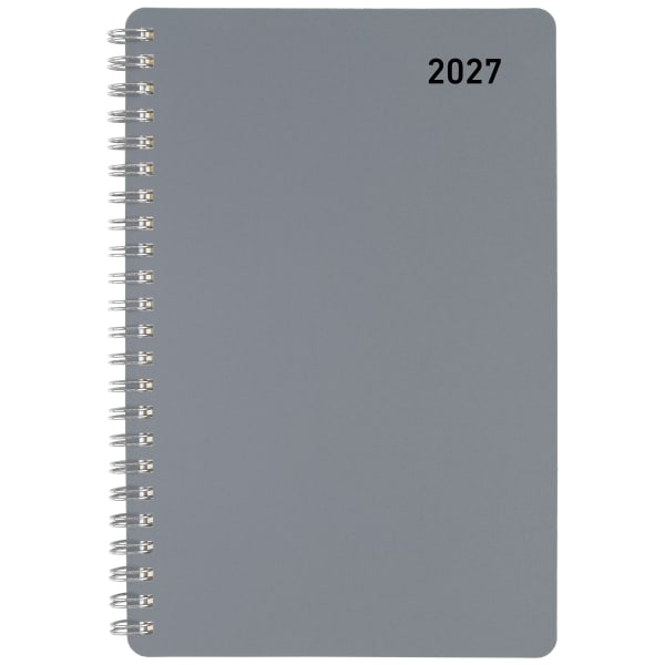 Office Depot Brand Weekly Monthly Appointment Book, 5in x 8in, Silver, January 2027 to December 2027, OD71033027