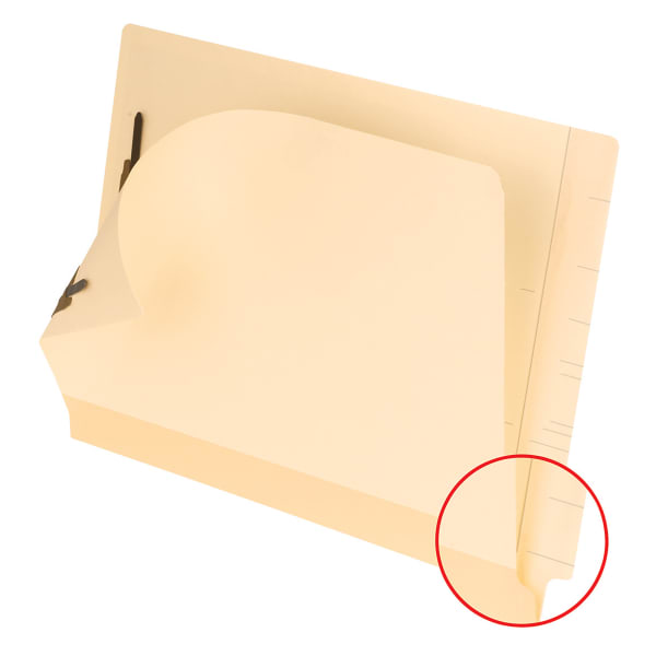 Pendaflex Laminated Spine End-Tab Folders, Fastener, 2 Partitions, Straight Cut, Letter Size, Manila, Pack Of 50