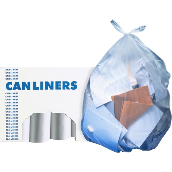 Heritage AccuFit .9mil Clear Can Liners - 55 gal/55 lb Capacity - 40in Width x 53in Length x 0.90 mil (23 Micron) Thickness - Clear - Can - 20 / Roll - 5 / Carton