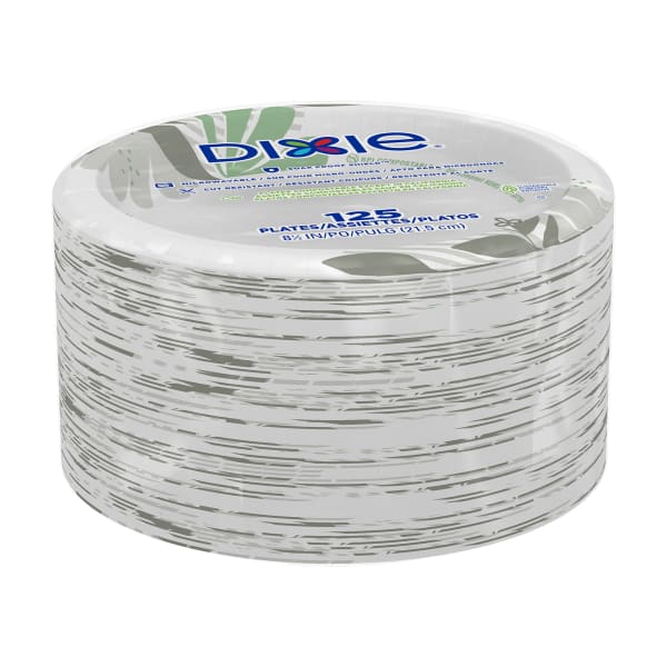 Dixie Paper Plates, 8-1/2in, Pathways Design, Pack Of 125 Plates