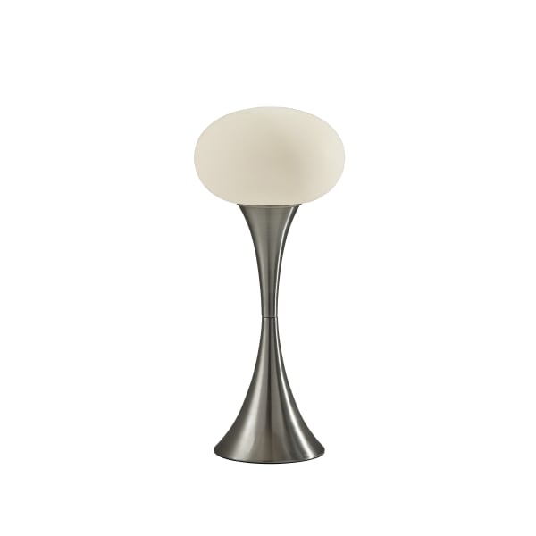Adesso Otis Table Lamp, 19inH, Frosted Shade/Brushed Steel Base
