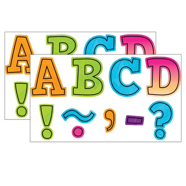 Teacher Created Resources Magnetic Letters, 3in, Brights 4Ever Bold Block, 55 Pieces Per Pack, Set Of 2 Packs