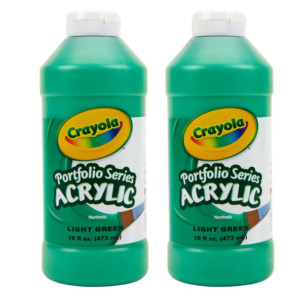 Crayola Portfolio Series Acrylic Paint, 16 oz., Light Green, Pack Of 2