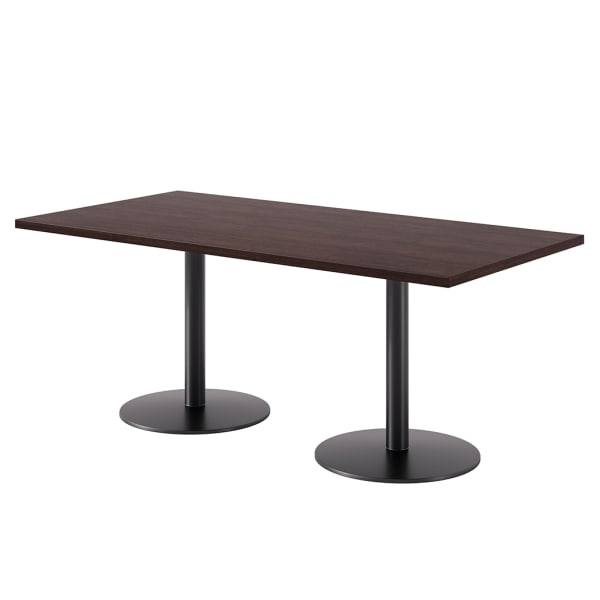 KFI Studios Proof Bistro Rectangle Pedestal Table, 29inH x 72inW x 36inD, Cafelle/Black