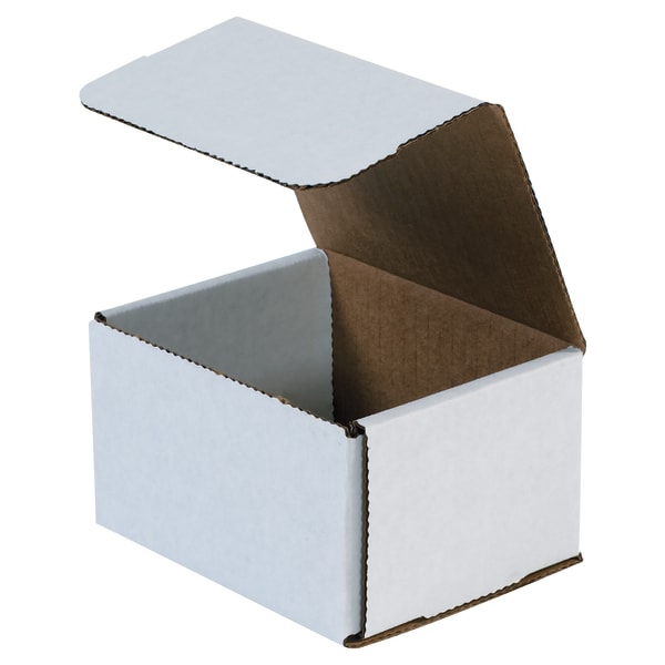 Partners Brand Corrugated Mailers 8in x 7in x 4in, White, Bundle of 50