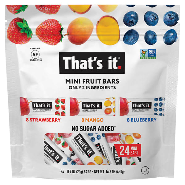Thats it Mini Fruit Bars Variety Pack, 0.7 Oz, Pack Of 24 Bars