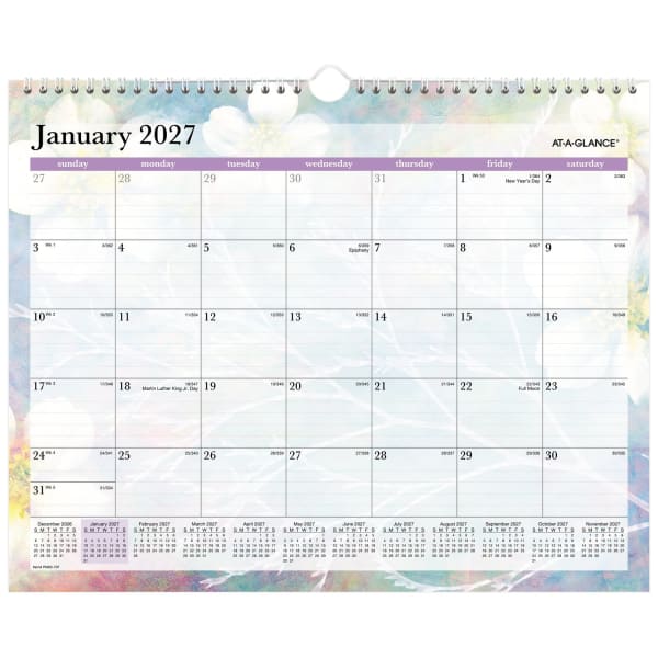 AT-A-GLANCE Dreams 2027 Monthly Wall Calendar, Medium, 15in x 12in
