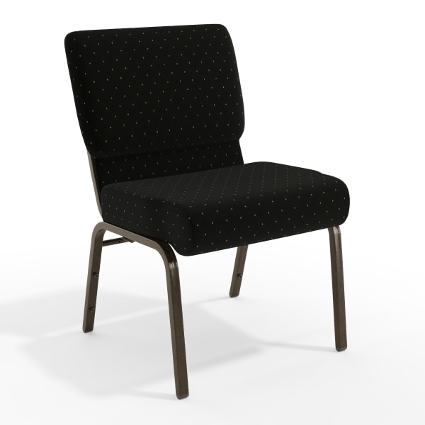 Flash Furniture HERCULES Series Stacking Church Chair, Black Dot/Gold Vein