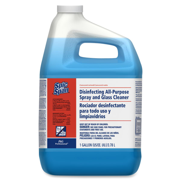 Spic and Span Disinfecting All-Purpose Spray and Glass Cleaner - For Multipurpose - Concentrate - 128 fl oz (4 quart) - Streak-free, Disinfectant - Clear Blue - 1 Each