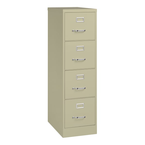 WorkPro 25inD Vertical File Cabinet, 4-Drawer, Putty