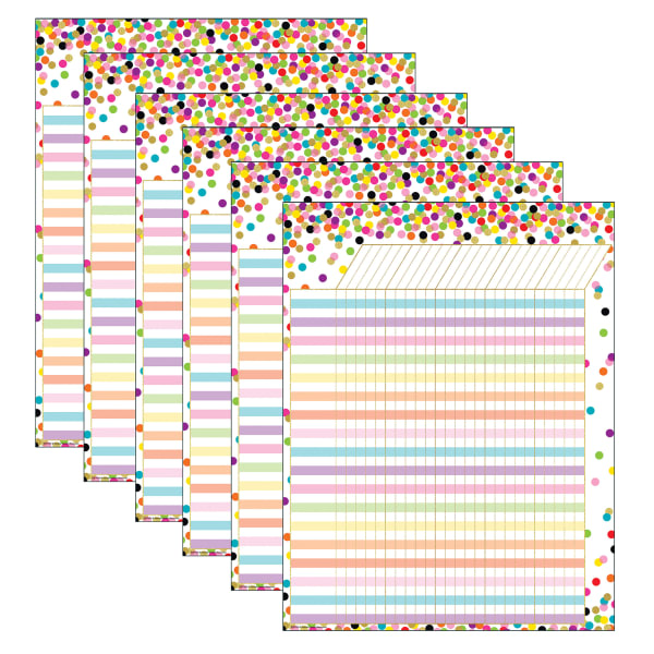 Teacher Created Resources Incentive Chart, Confetti, Pack Of 6