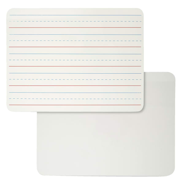 Charles Leonard Dry Erase Board, 2-Sided Lined/Plain, 9in X 12in, Pack Of 6